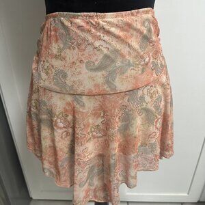 See You Monday Paisly Handkerchief Mini Skirt Medium Boho Festival